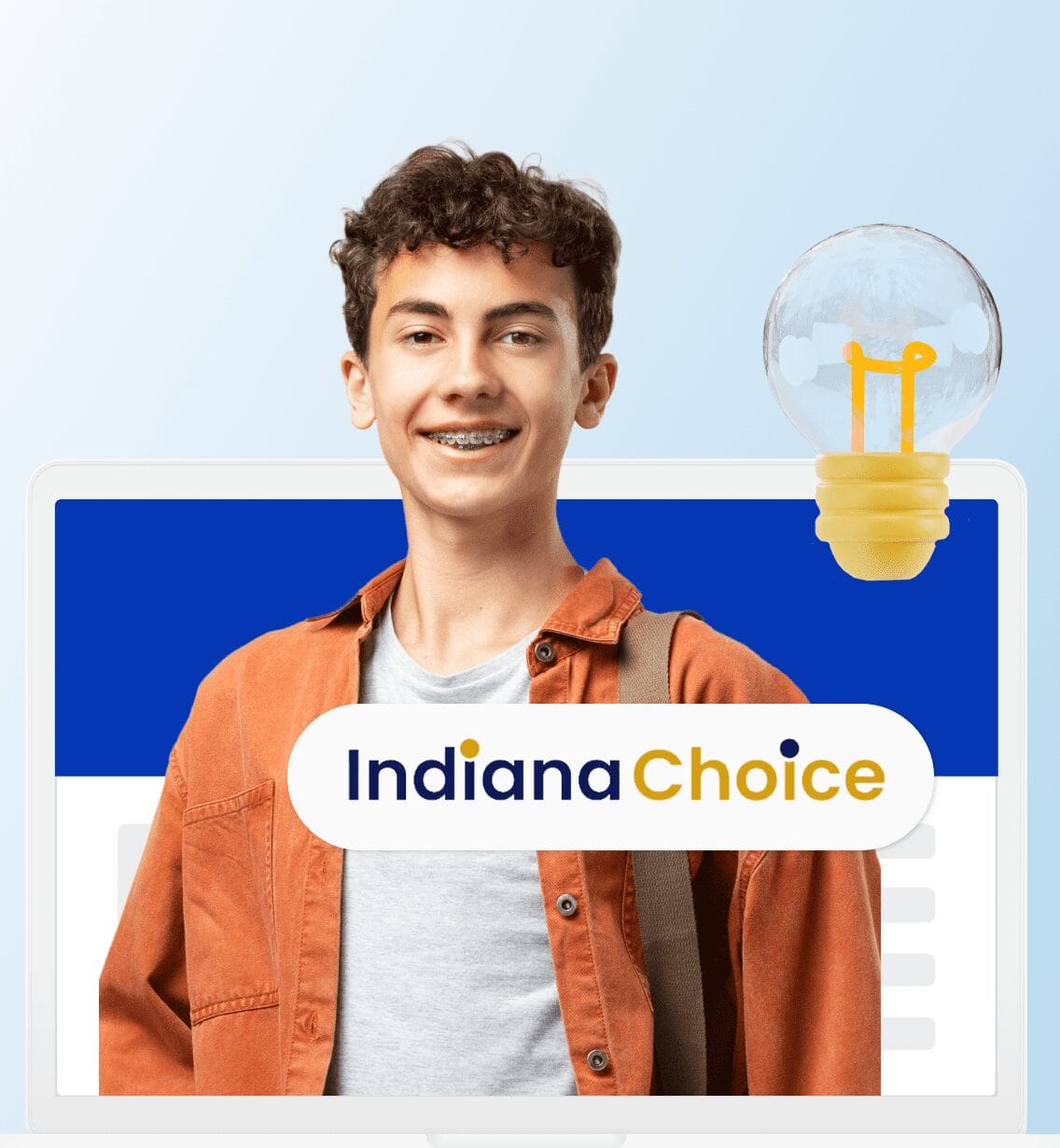 Online learning platform showcasing Indiana Choice, emphasizing accessible education for all students in Indiana.