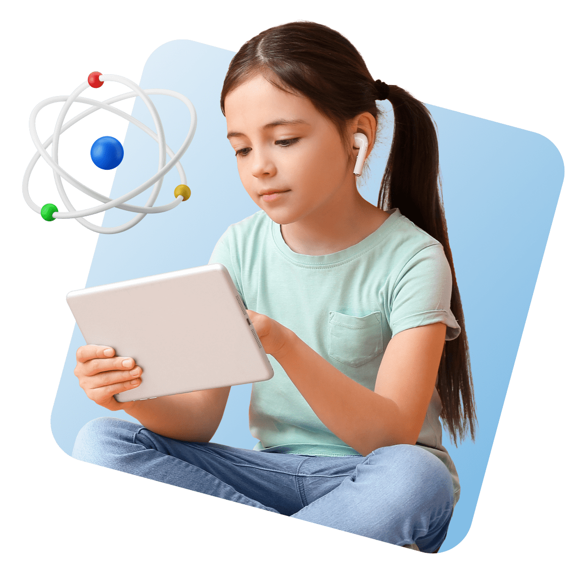 Frequently Asked Home-Schooling Questions image 21 (name 3 Young Girl Tablet Airpods Science 1)