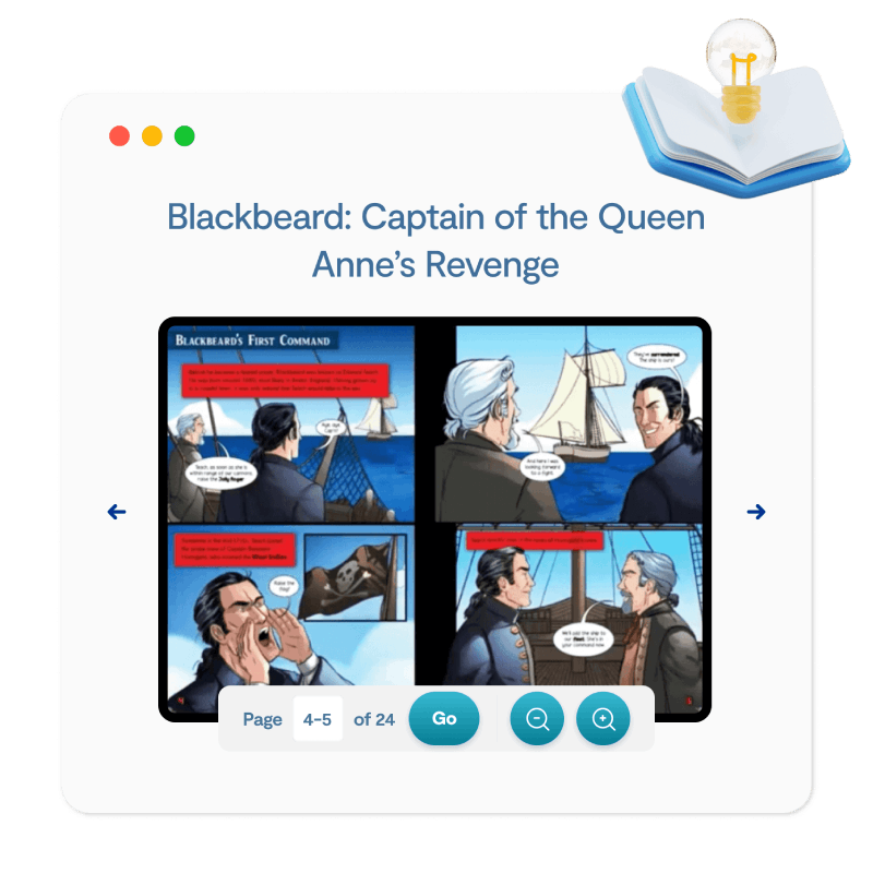 An illustration on a blackboard depicting the captain of the Queen Anne's Revenge, highlighting maritime history.