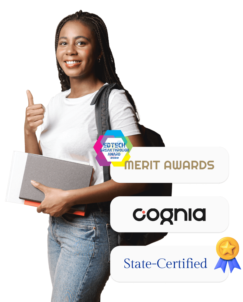 A student holds a laptop and a book, engaged in study, showcasing a blend of technology and traditional learning.