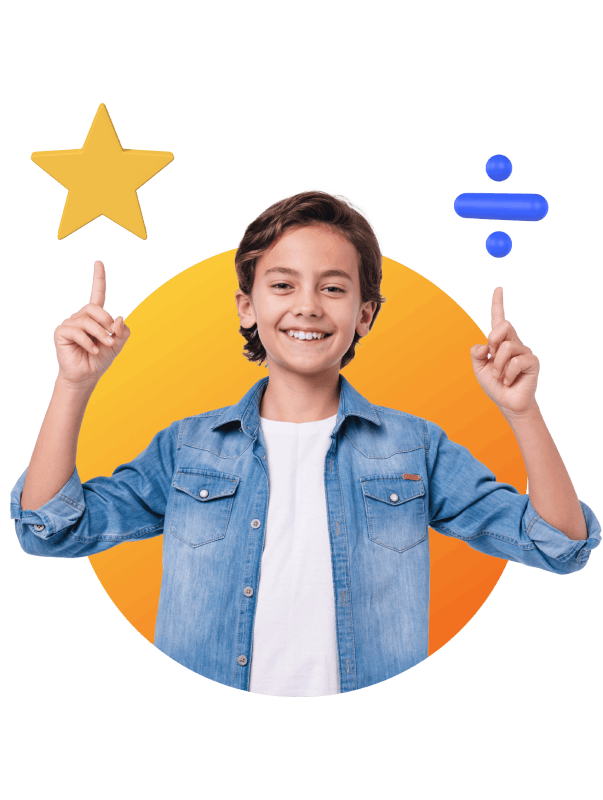 A young boy holding a star and a number sign, symbolizing creativity and imagination in a playful setting.